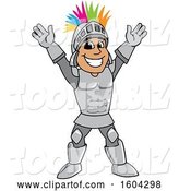 Vector Illustration of a Knight Mascot with a Colorful Mohawk by Mascot Junction