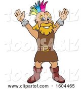 Vector Illustration of a Male Viking School Mascot with a Colorful Mohawk by Mascot Junction