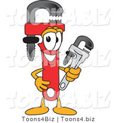 Vector Illustration of a Monkey Cartoon Wrench Character by Mascot Junction