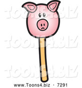 Vector Illustration of a Piggy Cake Pop Dessert by Mascot Junction