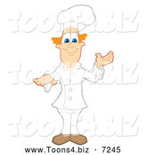 Vector Illustration of a Presenting Red Haired Chef by Toons4Biz
