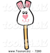 Vector Illustration of a Rabbit Cake Pop by Mascot Junction