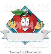 Vector Illustration of a Red Apple Mascot Label by Mascot Junction
