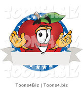 Vector Illustration of a Red Apple Mascot Logo with Stars by Mascot Junction