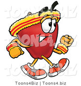 Vector Illustration of a Red Apple Mascot Speed Walking or Jogging by Mascot Junction