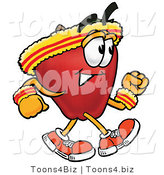 Vector Illustration of a Red Apple Mascot Speed Walking or Jogging by Toons4Biz
