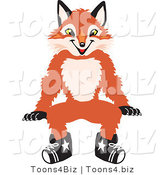 Vector Illustration of a Red Fox Mascot Sitting by Toons4Biz