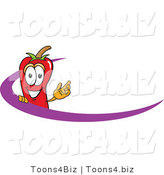 Vector Illustration of a Red Hot Chili Pepper Mascot Logo with a Purple Dash by Mascot Junction