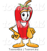 Vector Illustration of a Red Hot Chili Pepper Mascot Pointing at the Viewer by Mascot Junction