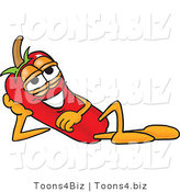 Vector Illustration of a Red Hot Chili Pepper Mascot Reclined with His Head on His Hand by Toons4Biz