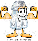 Vector Illustration of a Salt Shaker Mascot Flexing His Arm Muscles by Toons4Biz