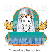 Vector Illustration of a Salt Shaker Mascot over a Blank Label by Mascot Junction