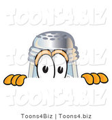 Vector Illustration of a Salt Shaker Mascot Peeking over a Surface by Toons4Biz