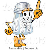 Vector Illustration of a Salt Shaker Mascot Pointing Upwards by Mascot Junction