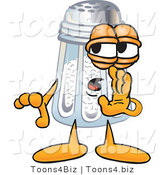 Vector Illustration of a Salt Shaker Mascot Whispering and Gossiping by Toons4Biz