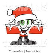 Vector Illustration of a Santa Mascot Flexing His Arm Muscles by Mascot Junction