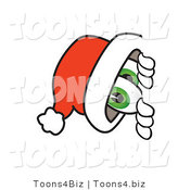 Vector Illustration of a Santa Mascot Peeking Around a Corner by Mascot Junction