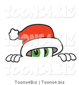 Vector Illustration of a Santa Mascot Peeking over a Surface by Mascot Junction