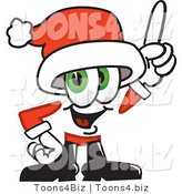 Vector Illustration of a Santa Mascot Pointing Upwards by Toons4Biz