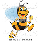 Vector Illustration of a Worker Bee Mascot Running by Mascot Junction
