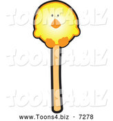 Vector Illustration of a Yellow Chick Cake Pop Dessert by Mascot Junction