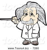 Vector Illustration of an Albert Einstein Scientist Using a Pointer Stick by Toons4Biz