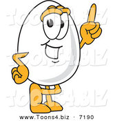 Vector Illustration of an Egg Mascot Pointing Upwards by Mascot Junction