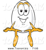 Vector Illustration of an Egg Mascot Sitting on a Ledge by Mascot Junction