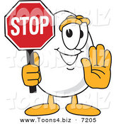 Vector Illustration of an Egg Mascot Stop Sign by Mascot Junction