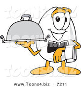 Vector Illustration of an Egg Mascot Waiter with a Platter by Mascot Junction