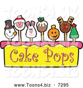 Vector Illustration of Cake Pops and Tier by Mascot Junction