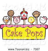 Vector Illustration of Cake Pops over Yellow and Pink with Text by Mascot Junction