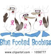 Vector Illustration of Cartoon Boobie Bird Breast Cancer Awareness Mascots with Text - 1 by Mascot Junction
