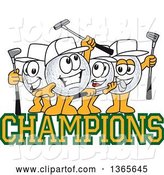 Vector Illustration of Cartoon Golf Ball Sports Mascot Champions by Mascot Junction