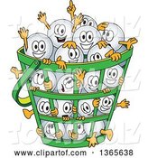 Vector Illustration of Cartoon Golf Ball Sports Mascots in a Basket by Mascot Junction