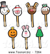 Vector Illustration of Holiday Themed Cake Pops by Mascot Junction