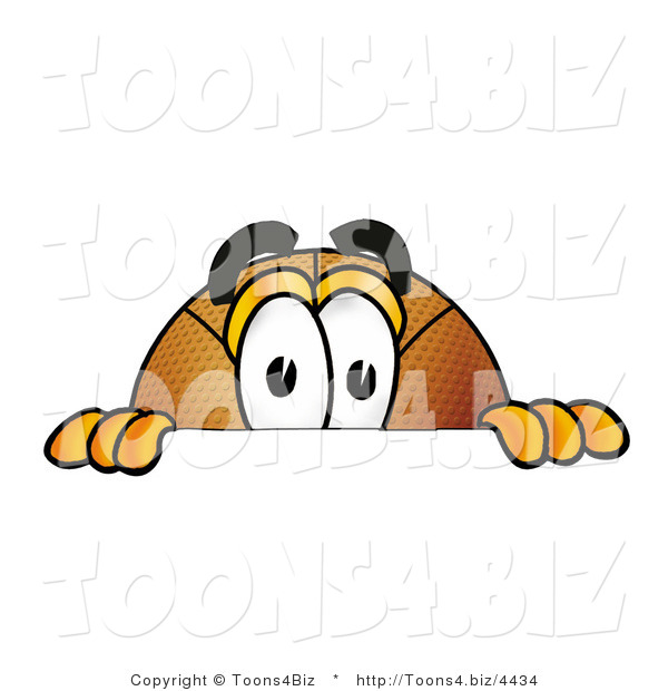 Illustration of a Basketball Mascot Peeking over a Surface