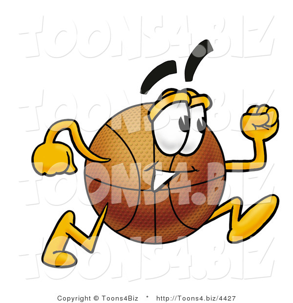 Illustration of a Basketball Mascot Running