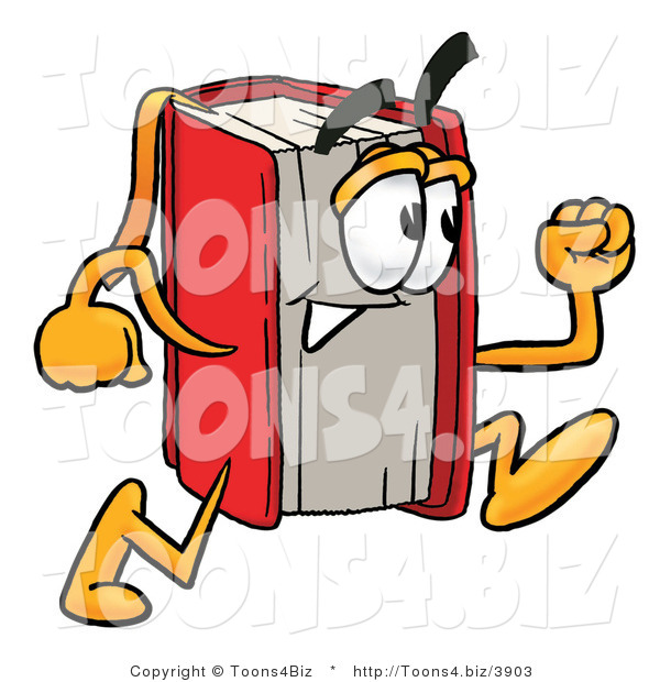 Illustration of a Book Mascot Running