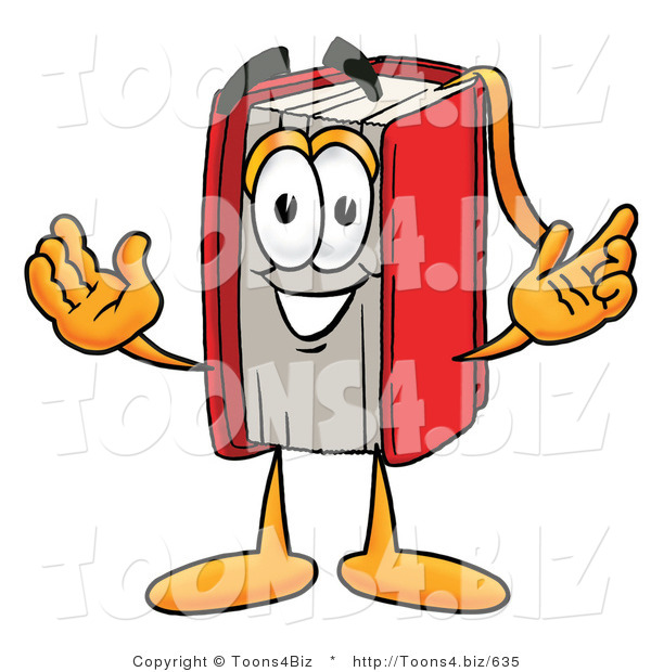 Illustration of a Book Mascot with Welcoming Open Arms