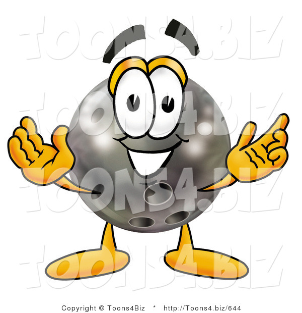 Illustration of a Bowling Ball Mascot with Welcoming Open Arms