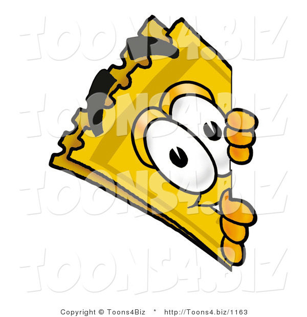 Illustration of a Cartoon Admission Ticket Mascot Peeking Around a Corner