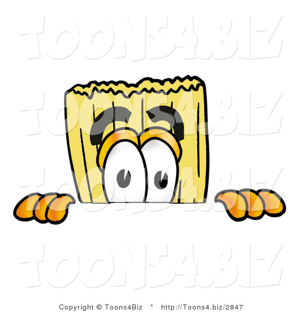 Illustration of a Cartoon Broom Mascot Peeking over a Surface