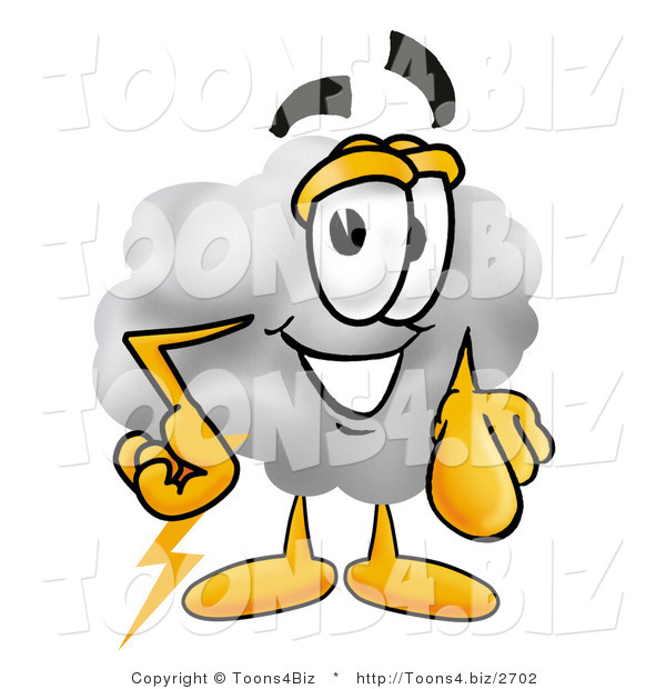 Illustration of a Cartoon Cloud Mascot Pointing at the Viewer