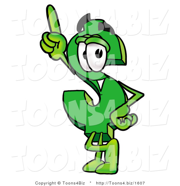 Illustration of a Cartoon Dollar Sign Mascot Pointing Upwards