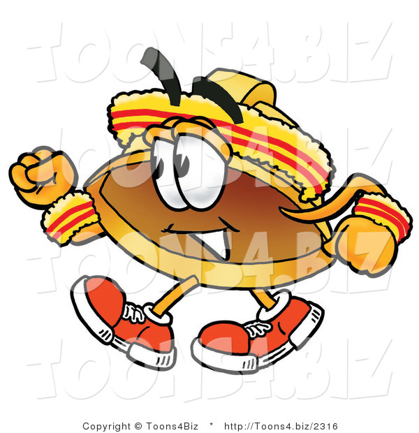 Illustration of a Cartoon Hard Hat Mascot Speed Walking or Jogging