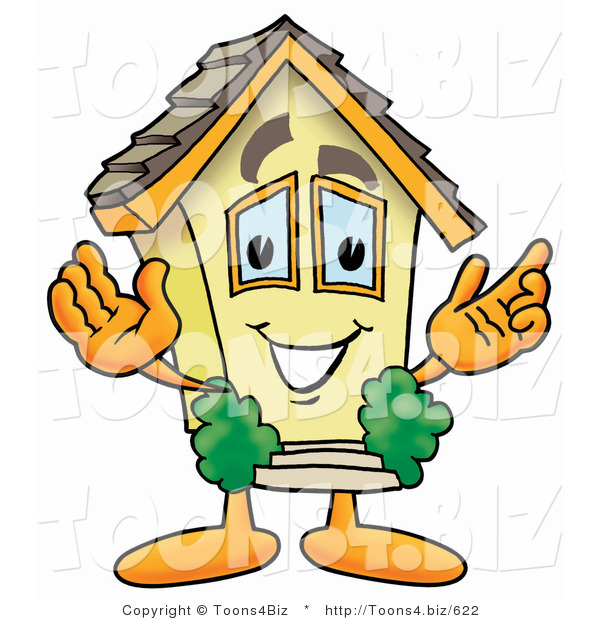 Illustration of a Cartoon House Mascot with Welcoming Open Arms