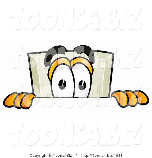 Illustration of a Cartoon Light Switch Mascot Peeking over a Surface