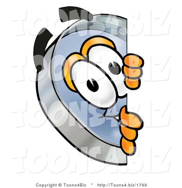 Illustration of a Cartoon Magnifying Glass Mascot Peeking Around a Corner