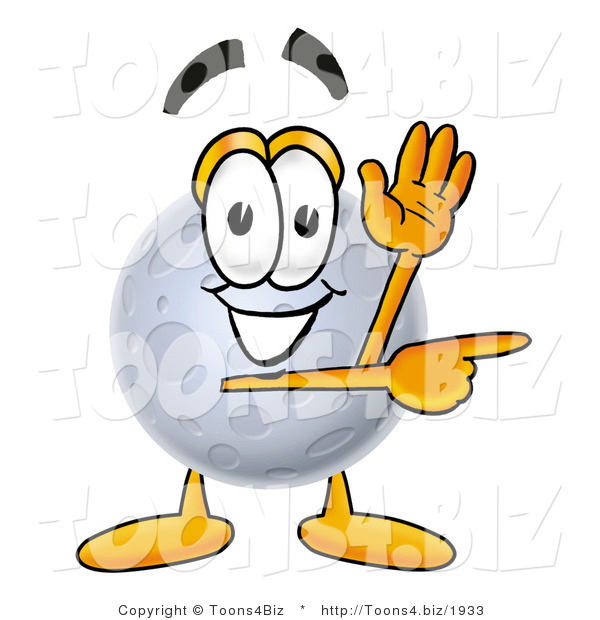 Illustration of a Cartoon Moon Mascot Waving and Pointing